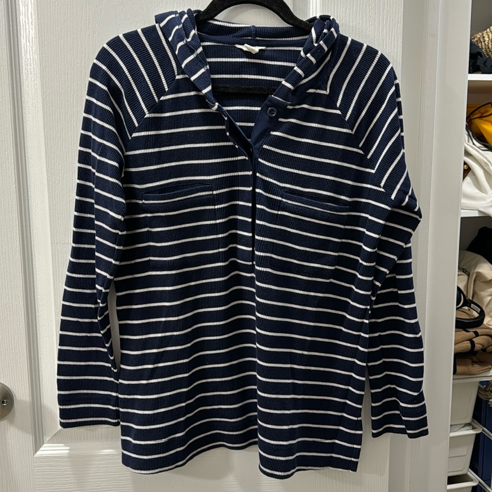 Caslon hooded long-sleeve shirt